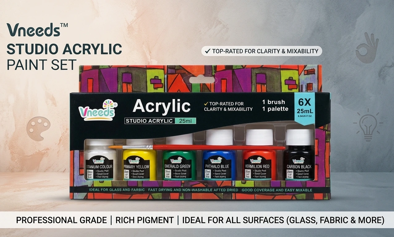 Acrylic/Fabric Paint Set Vneeds 