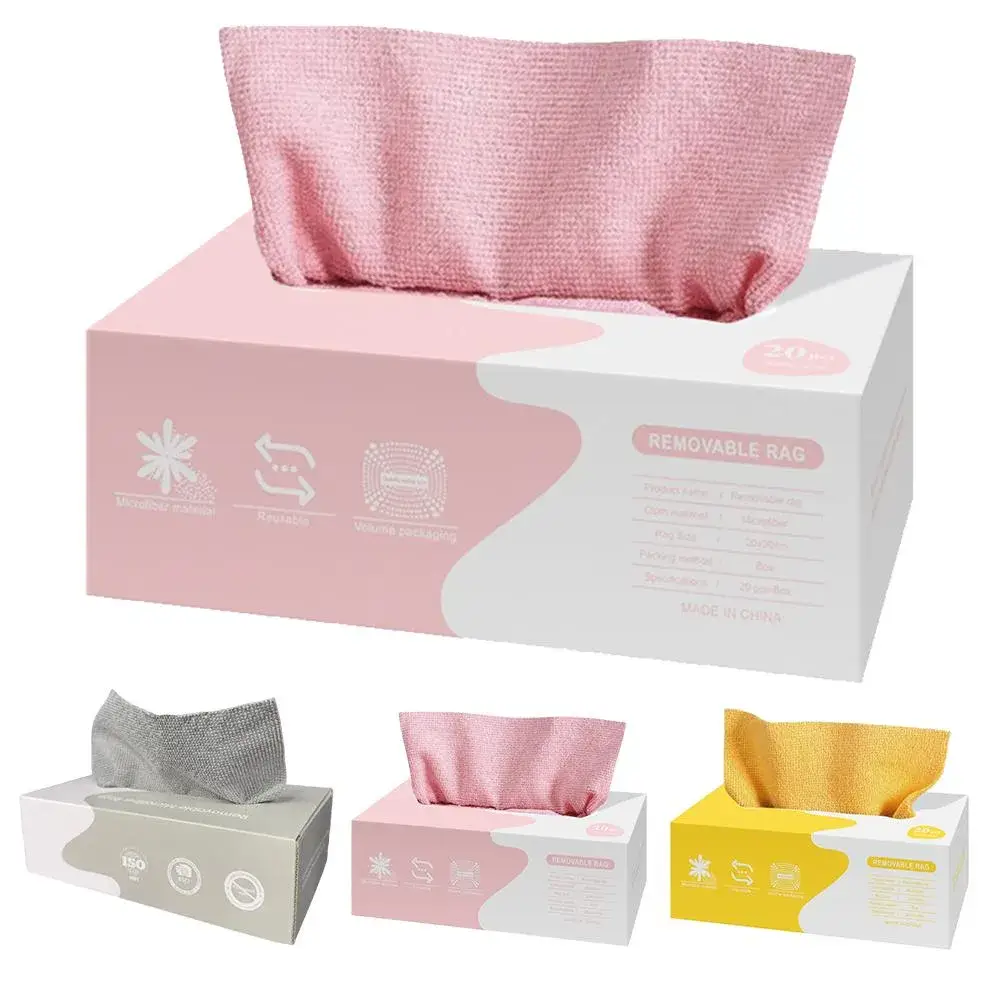 Reusable Microfiber Cleaning Cloths Box (20-Pack)
